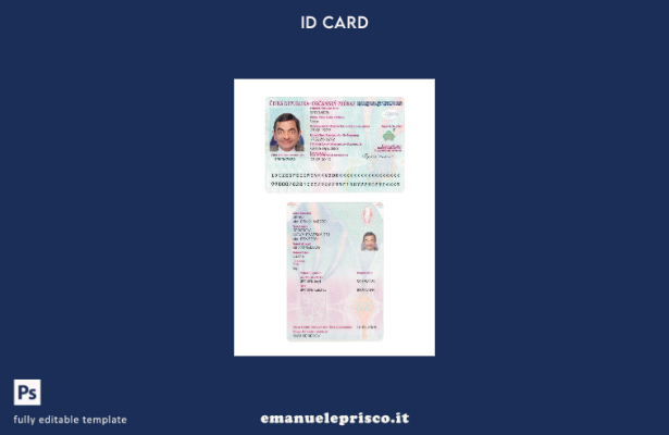 modello di carta d'identità ceca in stile verificato